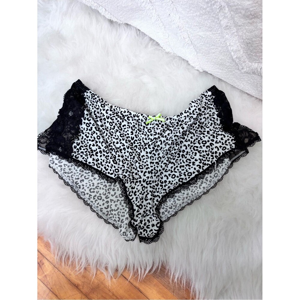Leopard Lace-Trim Sleep Shorts